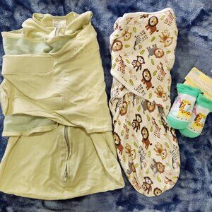 2-Swaddle Baby Wraps-Infant Unisex Sz Small Boy or Girl